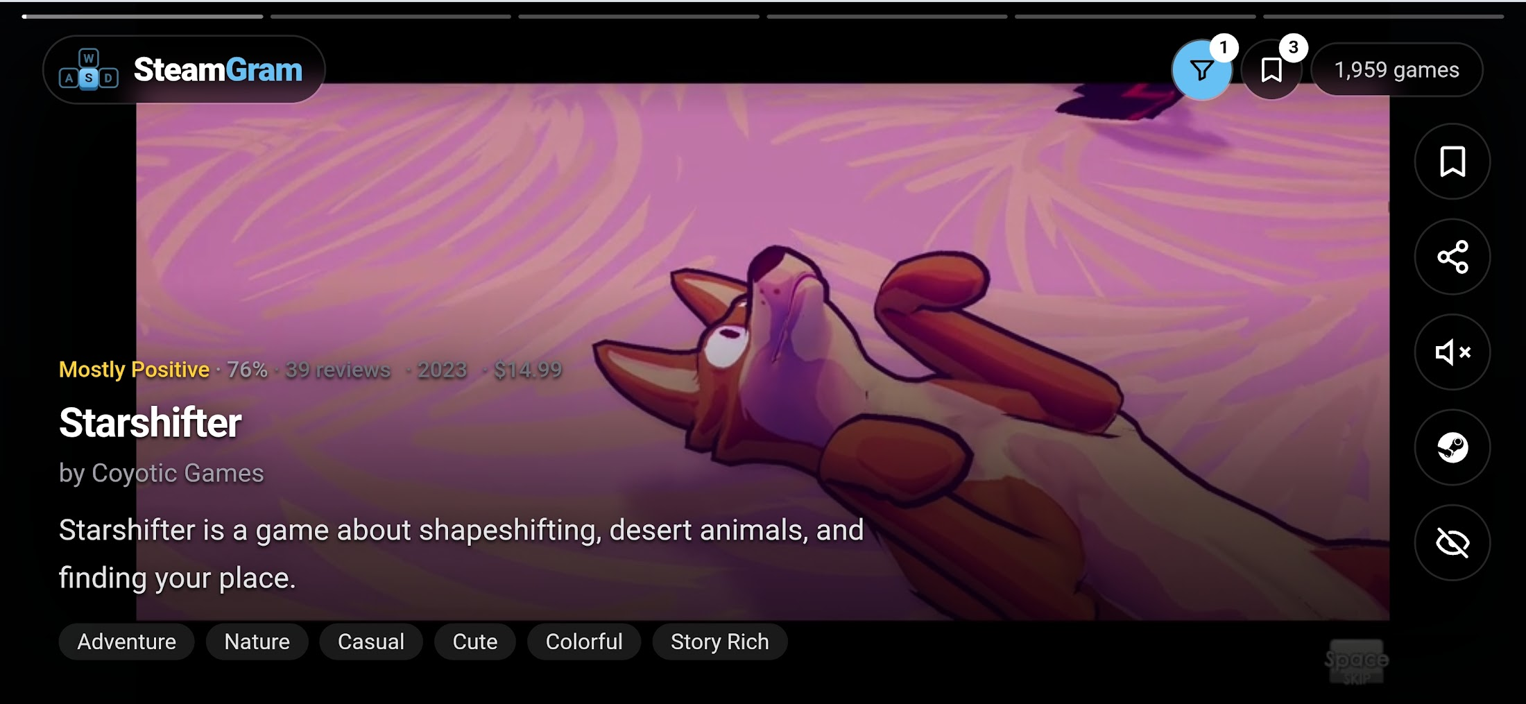 SteamGram – an Instagram-style feed of random Steam games
